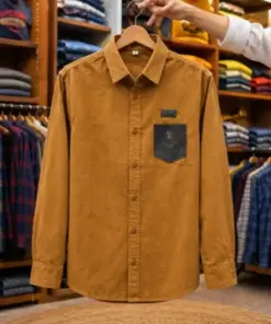 Men’s Everyday Olive Green Button-Down Shirt – Full Sleeves