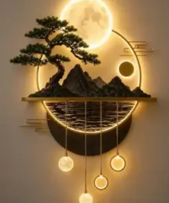 Premium Decorative Wall Light – Zen Moon Landscape Edition
