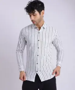 Modern Vertical Stripe Button-Down Shirt — Sharp, Sleek, and Effortlessly Stylish