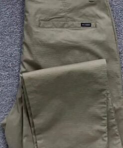 Men's Olive Green Lightweight Chino Pants - Quick Dry Nylon Straight Fit Trousers